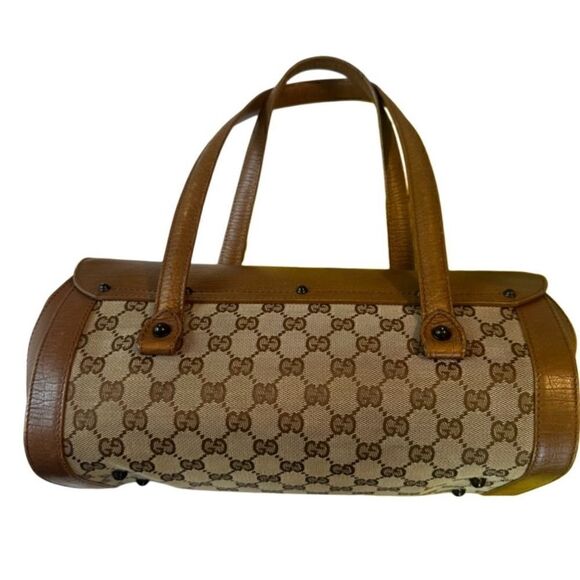 Gucci bamboo gg canvas and leather bag - Picture 7 of 16